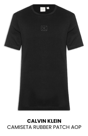 Camiseta Masculina Calvin Klein Rubber Patch AOP Preta