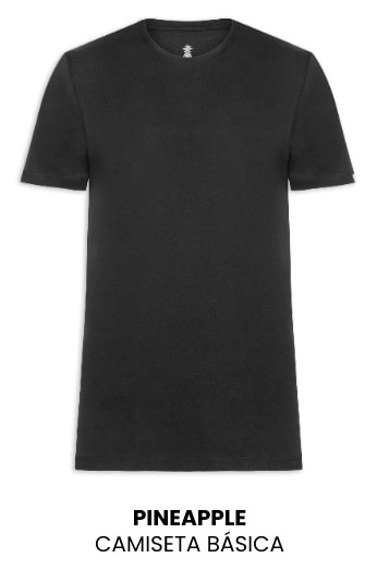 Camiseta Masculina Pineapple Básica Preta