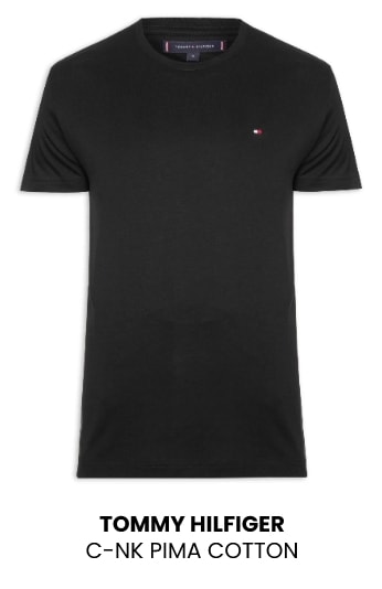 Camiseta Masculina Tommy Hilfiger C-NK Pima Cotton Preta