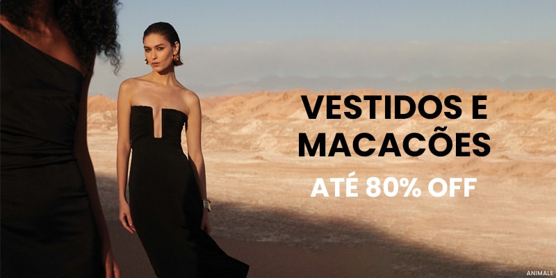 Vestidos & Macacões Até 80% Off