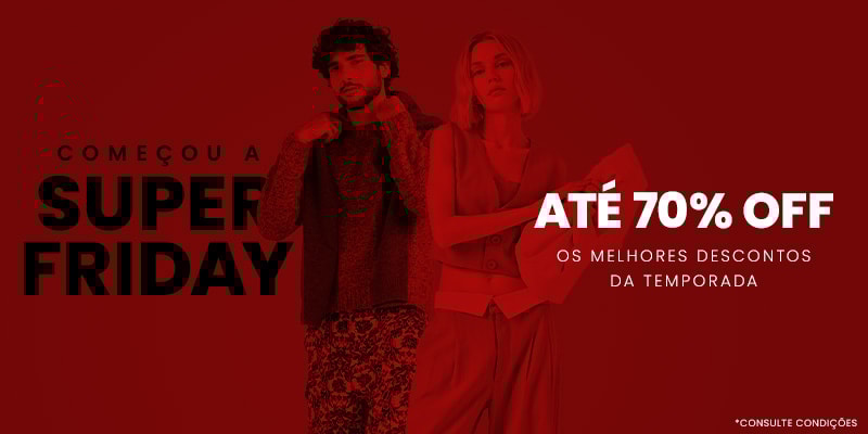 Até 70% OFF Unissex